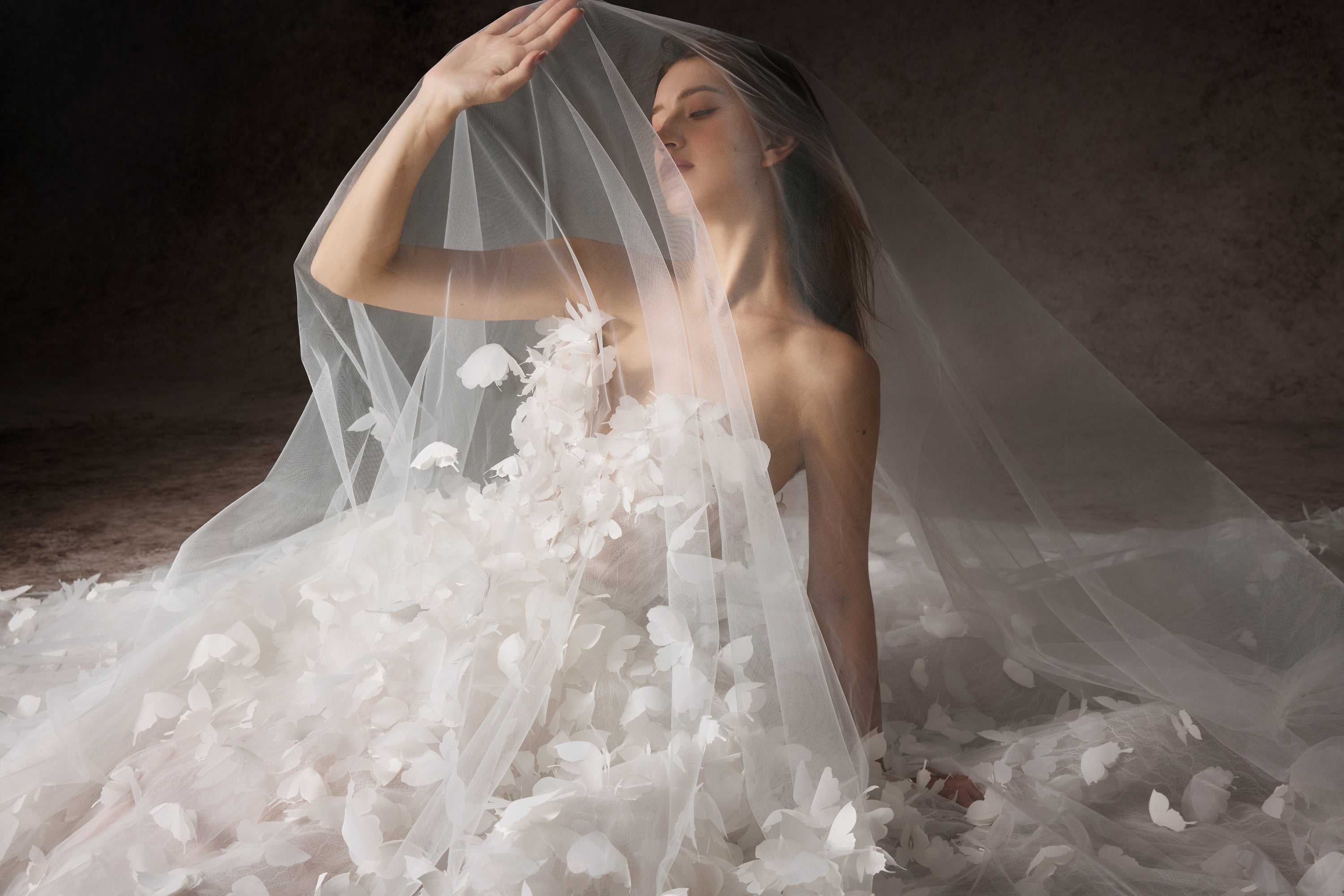 Capturing the Whisper of Spring: The Romantic Satin & 3D Floral Masterpiece by Knightly Couture