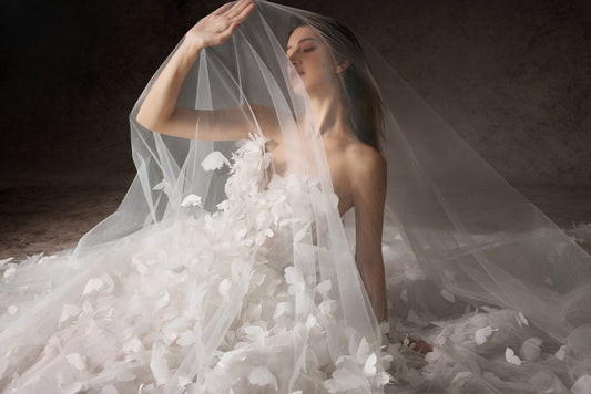 Capturing the Whisper of Spring: The Romantic Satin & 3D Floral Masterpiece by Knightly Couture