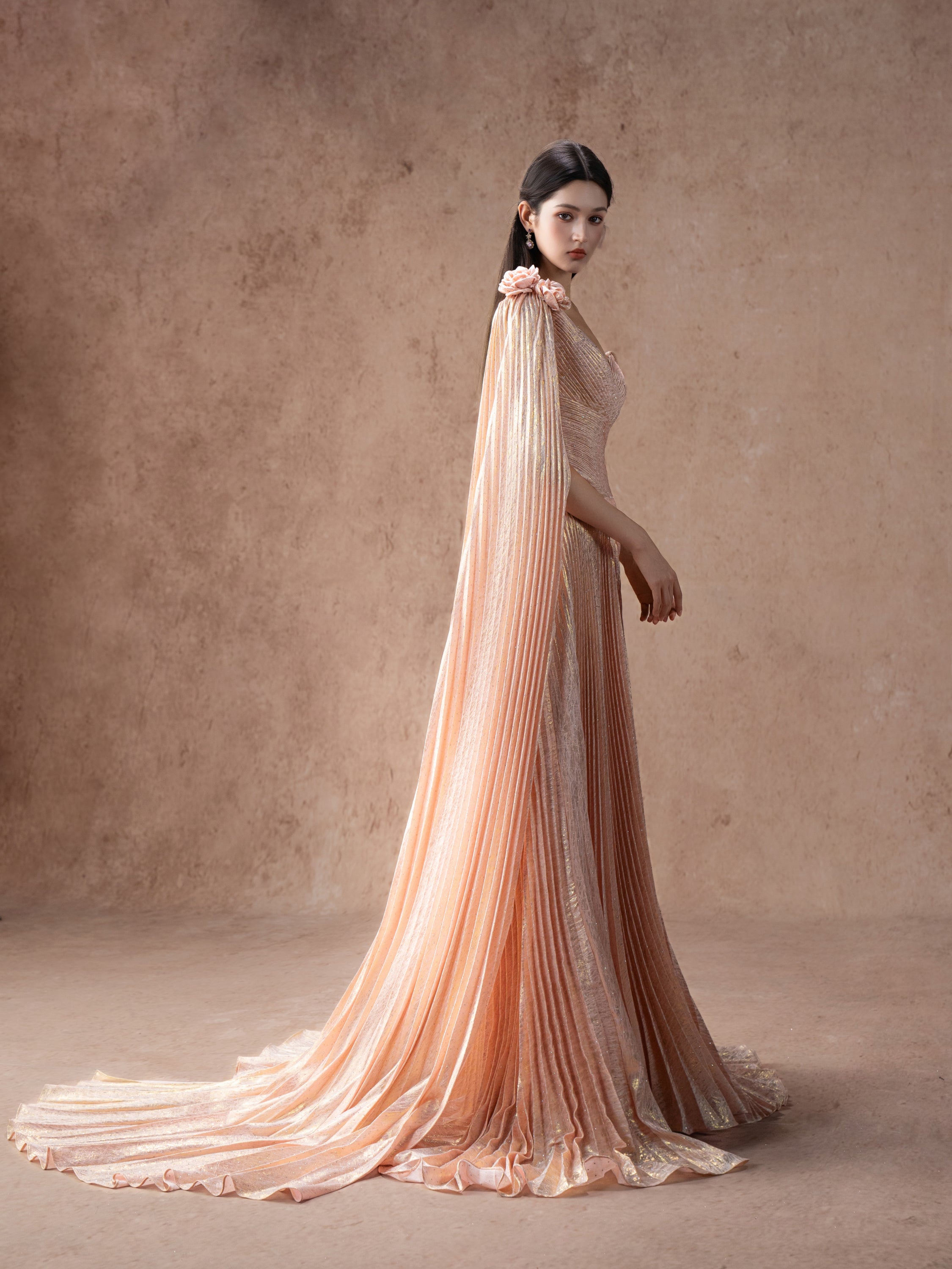 champagne rose dress Tina Holly Couture TW071 Pink Champagne Strapless Straight Neck With An A-Line Fit Formal Dress Pink Champagne / 16 AUS
